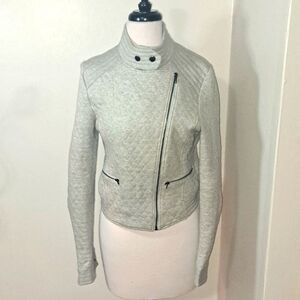 Tinley Road Gray Quilted Moto Jacket SZ S